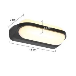 Aluminium buitenlamp zwart inclusief LED