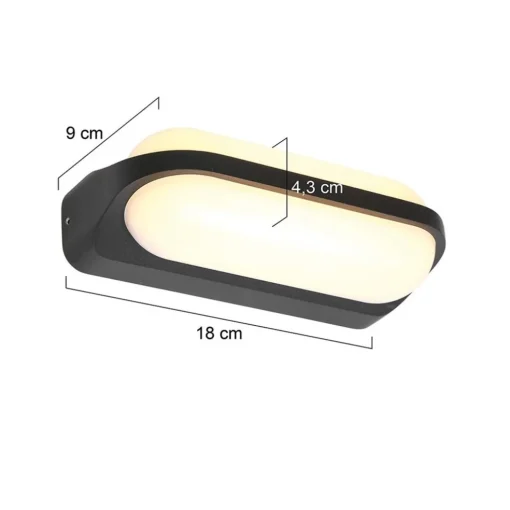 Aluminium buitenlamp zwart inclusief LED