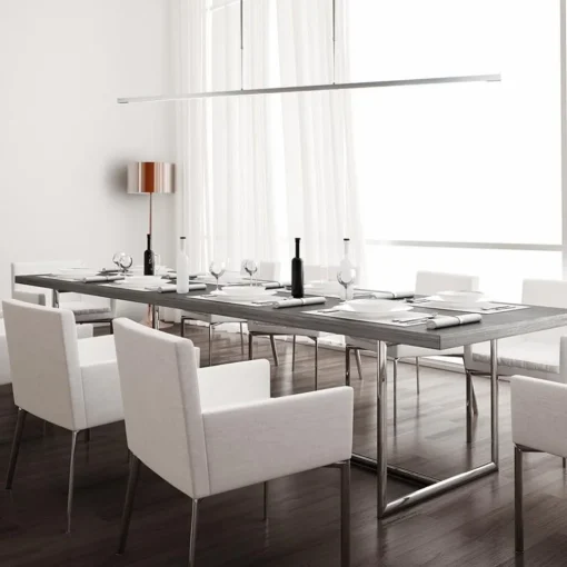 Aluminium LED hanglamp nikkel mat inclusief dimmer
