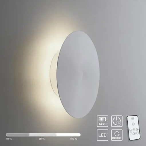 Aluminium LED wandlamp op accu 3-standen dimbaar