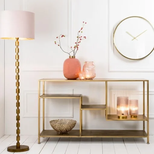 Antiek bronzen vloerlamp Malinda exclusief kap