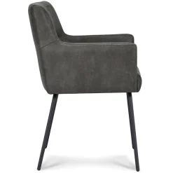 Armstoel Microleder Bull antraciet met zwarte poot