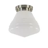 Art Deco plafondlamp staal met wit gl.