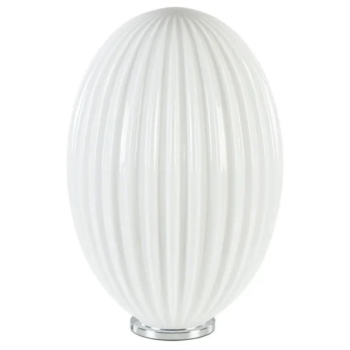 Art Deco tafellamp chroom met opaal glazen kap