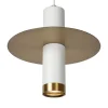 Badkamer hanglamp GU10 spot cilinder wit/brons