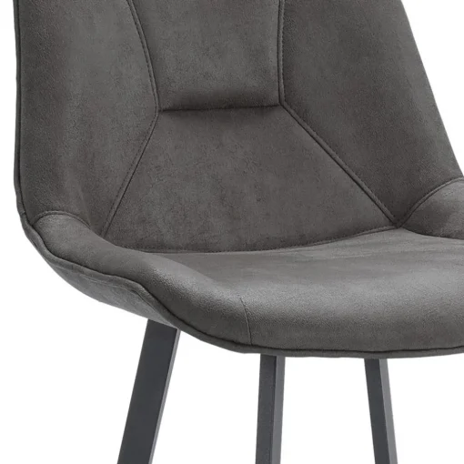 Barkruk met microleder zitting graphite en zwart metalen poot