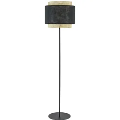 Boho vloerlamp mat zwart met webbing