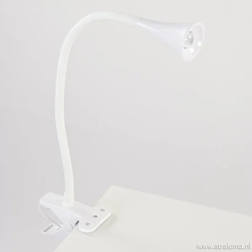 Buigbare klemlamp wit inclusief LED