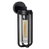 Buiten wandlamp zwart met helder glas IP65