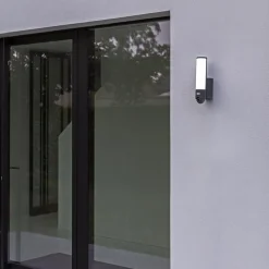 Buitenlamp cilinder donker grijs inclusief LED en camera