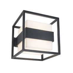 Buitenlamp kubus IP54 inclusief LED donker grijs