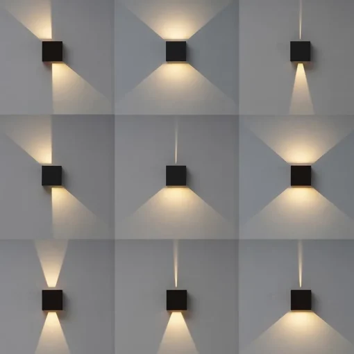 Buitenlamp kubus zwart verstelbaar IP54