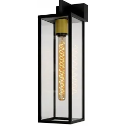Buitenlamp lantaarn groot zwart/matgoud