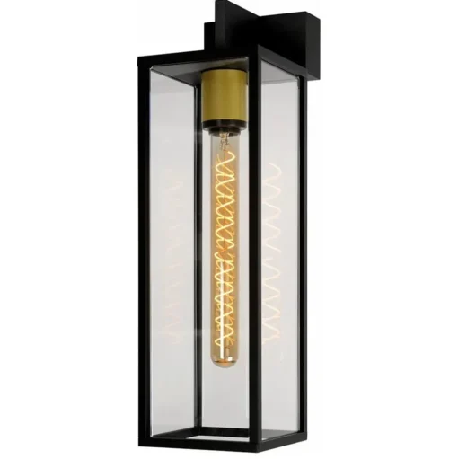 Buitenlamp lantaarn groot zwart/matgoud