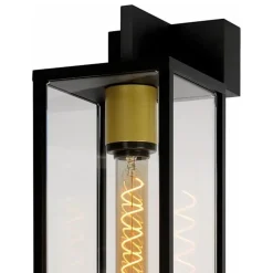 Buitenlamp lantaarn groot zwart/matgoud
