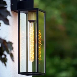 Buitenlamp lantaarn groot zwart/matgoud