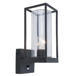 Buitenlamp lantaarn zwart met bewegingssensor