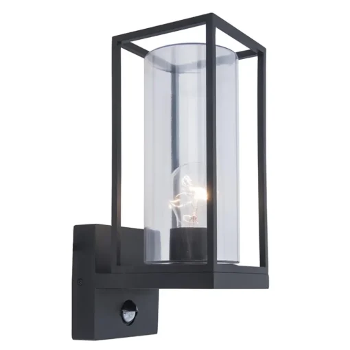 Buitenlamp lantaarn zwart met bewegingssensor