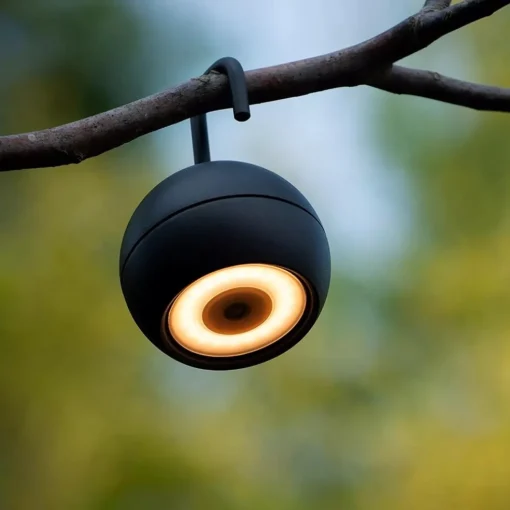 Buitenlamp met USB antraciet dimbaar