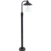 Buitenlamp op paal zwart/roest met helder glas