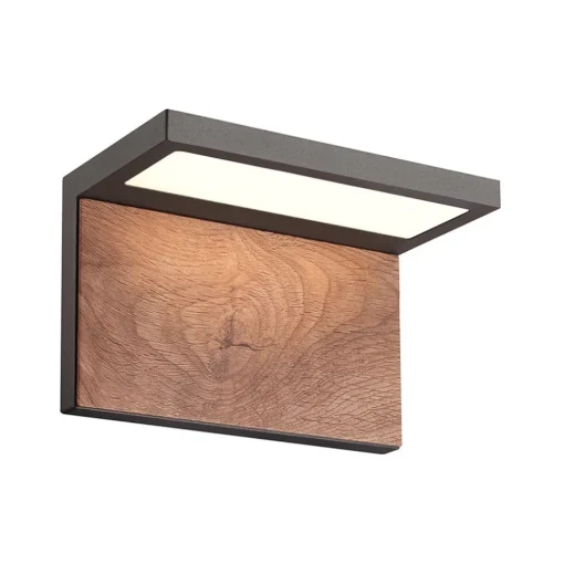 Buitenlamp Ruka antraciet/hout IP65