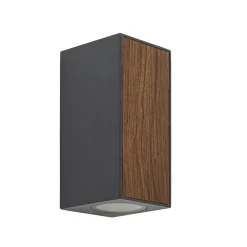 Buitenlamp up+down GU10 donker grijs/hout