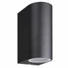 Buitenlamp up+down zwart afgerond IP54