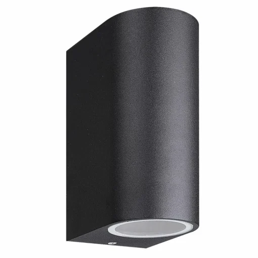 Buitenlamp up+down zwart afgerond IP54