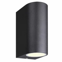 Buitenlamp up+down zwart afgerond IP54
