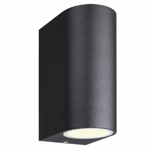 Buitenlamp up+down zwart afgerond IP54