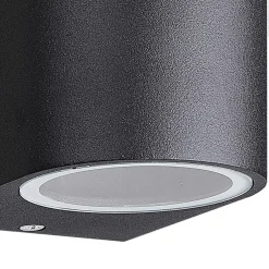 Buitenlamp up+down zwart afgerond IP54