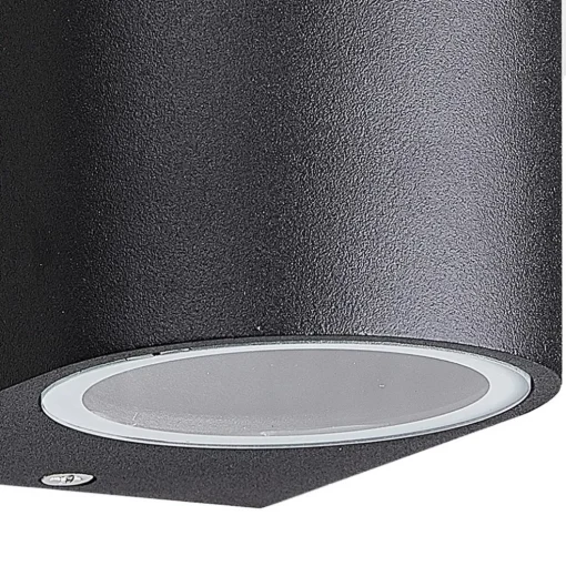 Buitenlamp up+down zwart afgerond IP54