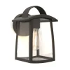 Buitenlamp wand zwart met helder glas