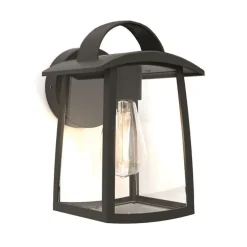 Buitenlamp wand zwart met helder glas
