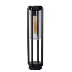 Buitenlamp zwart metaal met glazen kap IP44