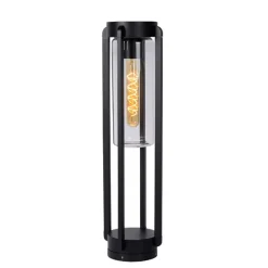 Buitenlamp zwart metaal met glazen kap IP44