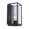 Buitenlantaarn rechthoek zwart/helder glas  IP44