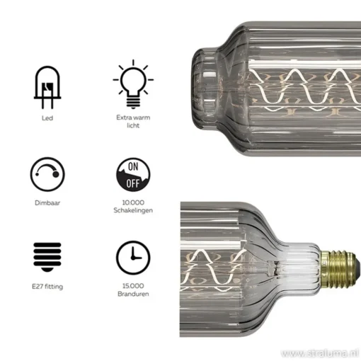 Calex XXL Lidingo lichtbron titanium 6W E27
