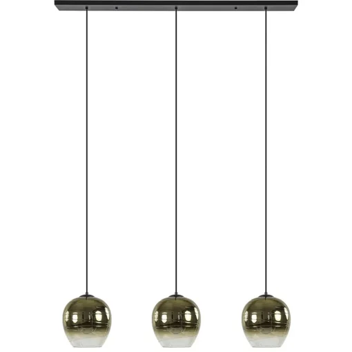 Chique hanglamp 3-lichts zwart met goud
