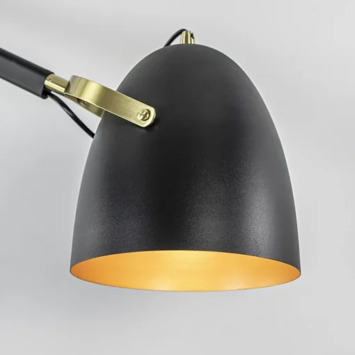 Chique plafondlamp zwart met goud verstelbaar