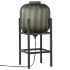 Chique tafellamp frame met mat zwart glas