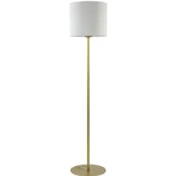 Chique vloerlamp mat goud met mat witte glazen kap