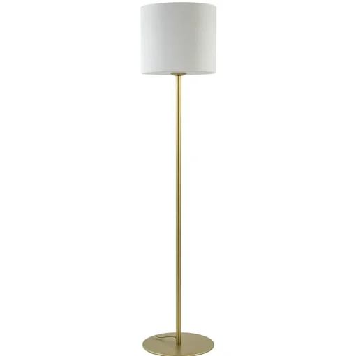 Chique vloerlamp mat goud met mat witte glazen kap