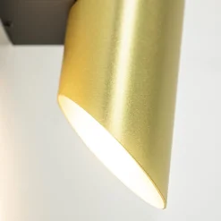 Chique wandlamp solid brass met zwart up+down