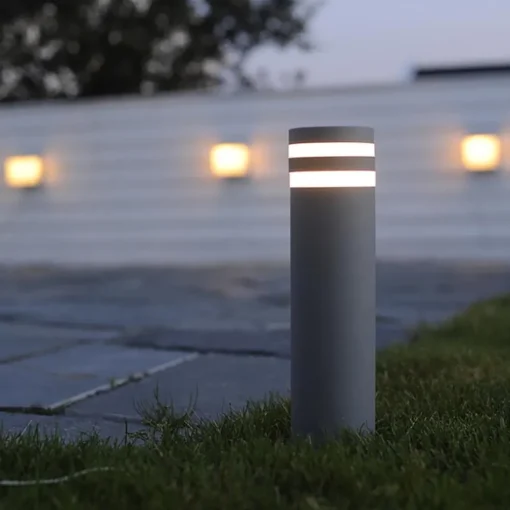 Cilinder buitenlamp paal donker grijs GU10