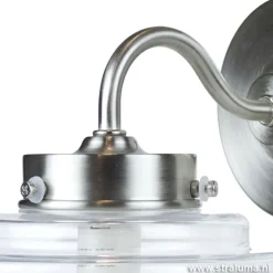 Deco wandlamp staal met helder glas