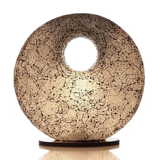 Decoratieve tafellamp glas wit/zwart