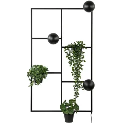 Decoratieve wandlamp zwart inclusief potten