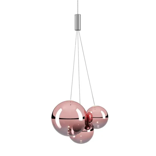 Design hanglamp Random rose goud glas inclusief LED