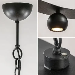 Design hanglamp textured black ovaal